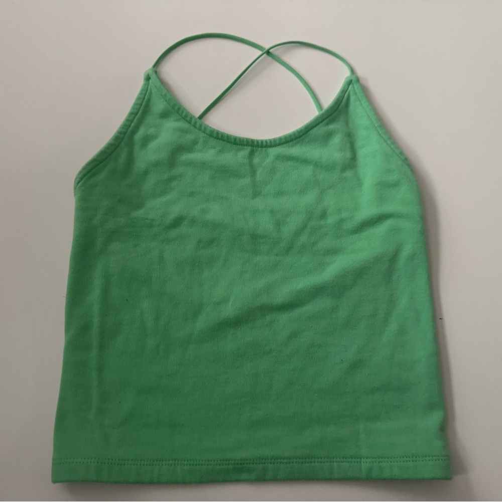 American Eagle Green Women's Criss Cross Tank Top